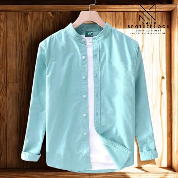 Casual shirt- Band Collar-Paste